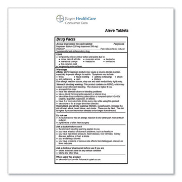 Aleve® Naproxin Tablets, 220mg, Refill Pack, One Tablet-packet, 30 Packets-box freeshipping - TVN Wholesale